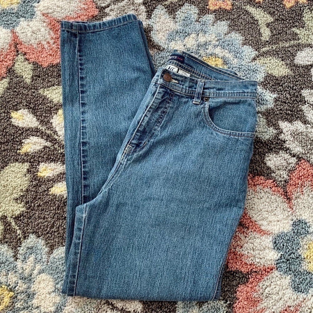 #134 Vintage Bill Blass High Rise Stretch 5 Pocket Denim Blue Jean Pants 10 80’s